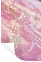 Muurstickers - Sticker Folie - Marmer - Roze - Goud - Glitter - 40x60 cm - Plakfolie - Muurstickers Kinderkamer - Zelfklevend Behang - Zelfklevend behangpapier - Stickerfolie