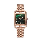 Longbo - Meibin - Dames Horloge - Rosé/Groen - 29*42mm