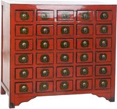 Ladenkast DKD Home Decor Rood Orientaals Elmhout (105 x 44 x 98 cm)