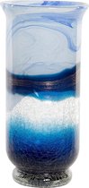 Vaas DKD Home Decor Blauw Kristal Mediterrane (16 x 16 x 32.5 cm)