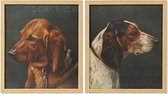Schilderij DKD Home Decor Dog (2 pcs) (38 x 3 x 43 cm)
