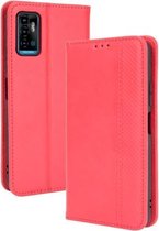 Voor ZTE Blade A71 Magnetische Gesp Retro Crazy Horse Textuur Horizontale Flip Leather Case met Houder & Kaartsleuven & Fotolijst (Rood)