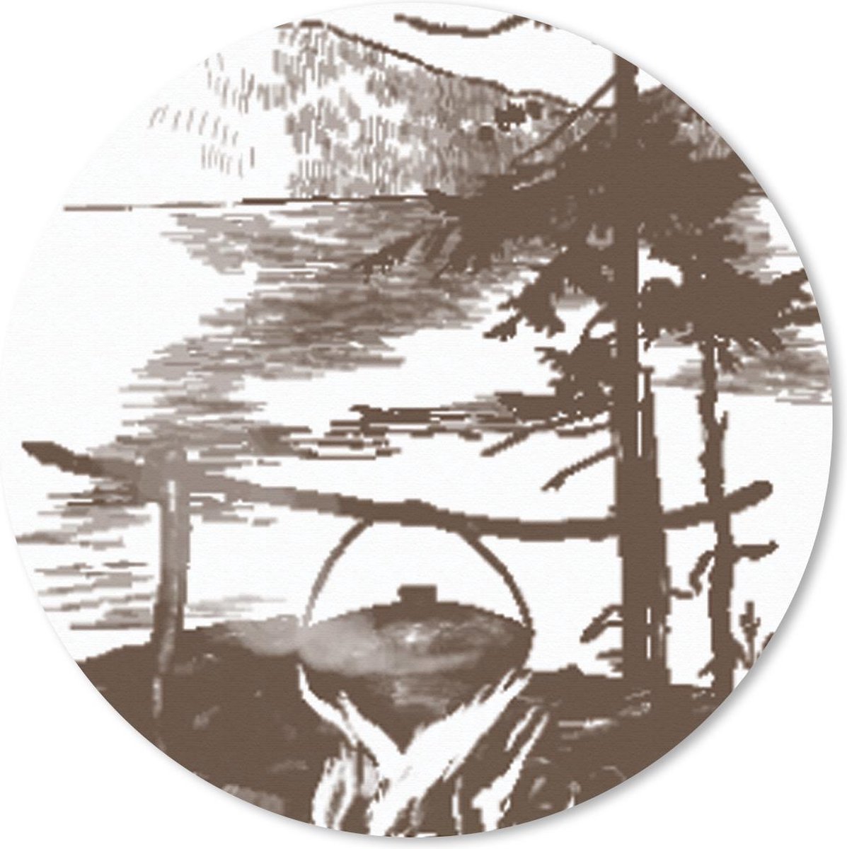 Muismat rond 20x20 cm - Mousepad Koken - Boom - Zee - Ronde muismatten