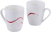 Mokkenset Pierre Cardin Crayon Golven Wit Porselein (2 uds)