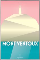 JUNIQE - Poster met kunststof lijst Mont Ventoux II -13x18 /Turkoois &