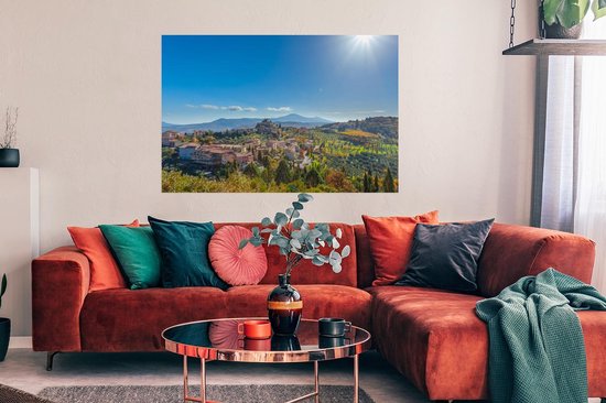 Affiche Le paysage toscan aux oliviers 120x80 cm - Tirage photo sur Poster (décoration murale salon / chambre)