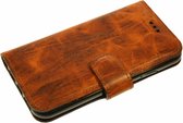 Made-NL drie pasjes (iPhone 12 mini) book case robuuste Old brouwn kras leer