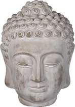 Clayre & Eef Decoratie Beeld Boeddha 17*17*24 cm Grijs Steen Decoratief Figuur Decoratieve Accessoires Woonaccessoires