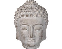 Clayre & Eef Beeld Boeddha 17x17x24 cm Grijs Steen