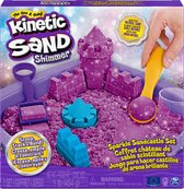 Kinetic Sand Shimmer - Zandkasteel-set met 453 g paars glinsterend speelzand  3 vormpjes en 2 stuks gereedschap - Sensorisch speelgoed