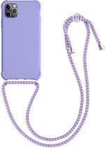 kwmobile telefoonhoesjegeschikt voor Apple iPhone 11 Pro Max - Hoesje van siliconen met telefoonkoord - In lavendel