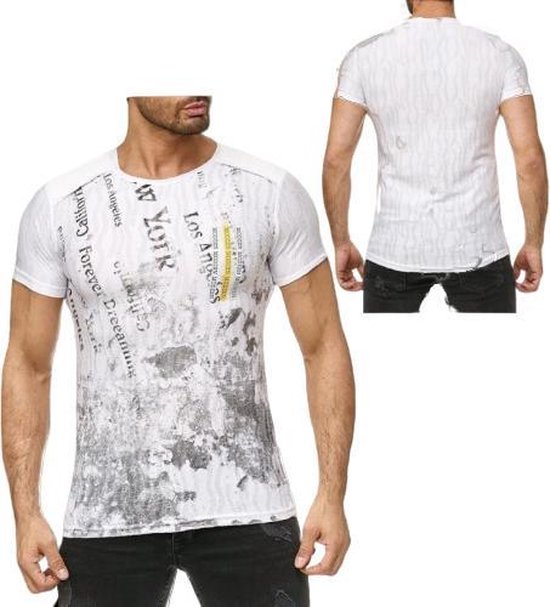 Onzeker Grijp Actief Heren t-shirt Modern wit -Violento-XL-t-shirts heren | bol.com