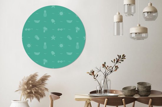 WallCircle - Cercle mural - Cercle mural - Été - Motif - Vert - Aluminium - Dibond - 140x140 cm - Intérieur et Extérieur