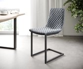 Set-van-4-gestoffeerde-stoel Novi-Adesso grijs fluweel sledemodel