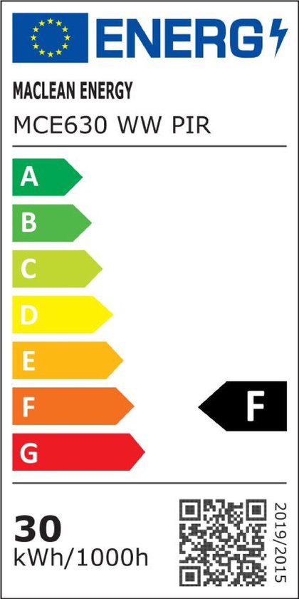 Maclean - Projecteur LED avec détecteur de mouvement, 30W, 2400lm, blanc  neutre