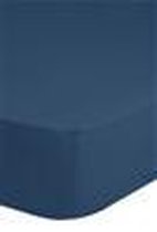 Zachte Katoenen Hoeslaken 160x200cm - Hoekhoogte 30cm - 100% Strijkvrij Katoen - Denim Blauw