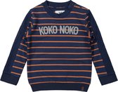 Koko Noko jongens gestreepte sweater Navy Camel
