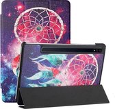 Voor Samsung Galaxy Tab S7 T870/T875 Zijdetextuur Gekleurd Tekenpatroon Horizontale Flip Magnetische PU-lederen hoes met drie opvouwbare houder en slaap- / wekfunctie (Star Dream Catcher)