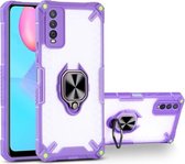 Matte TPU + PC magnetische schokbestendige hoes met ringhouder voor vivo Y12s (paars)