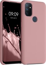 kwmobile telefoonhoesje voor OnePlus Nord N100 - Hoesje met siliconen coating - Smartphone case in winter roze