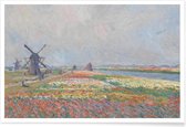 JUNIQE - Poster Monet - Tulip Fields near The Hague -60x90 /Kleurrijk