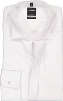 OLYMP Luxor modern fit overhemd - smoking overhemd - mouwlengte 7 - wit met wing kraag - Strijkvrij - Boordmaat: 40