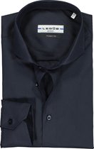 Ledub modern fit overhemd - donkerblauw stretch - Strijkvriendelijk - Boordmaat: 44