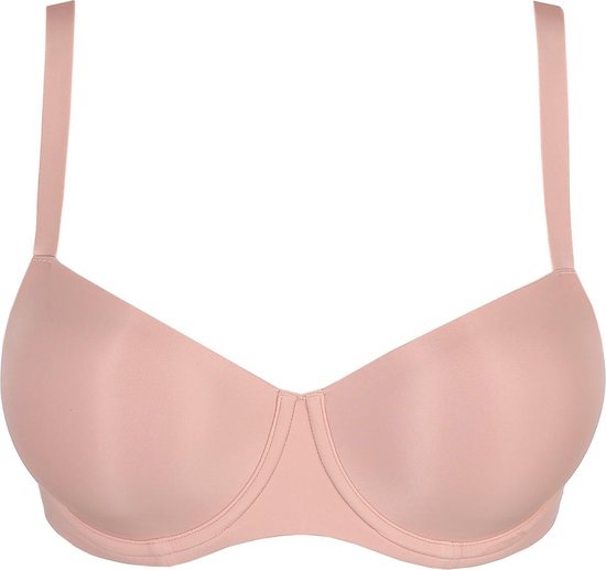 Nude balconette bh met gladde, voorgevormde cups en verstelbare bandjes.