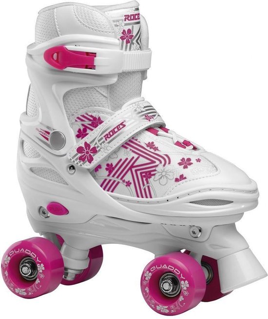 Roces - Quaddy 3.0 - Rolschaatsen - Kinderen - Wit - Roze - 30-33