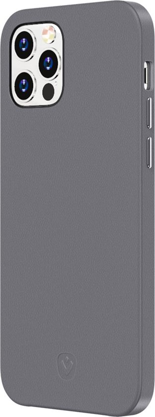 Étui de téléphone gris avec découpe pour objectif de caméra.
