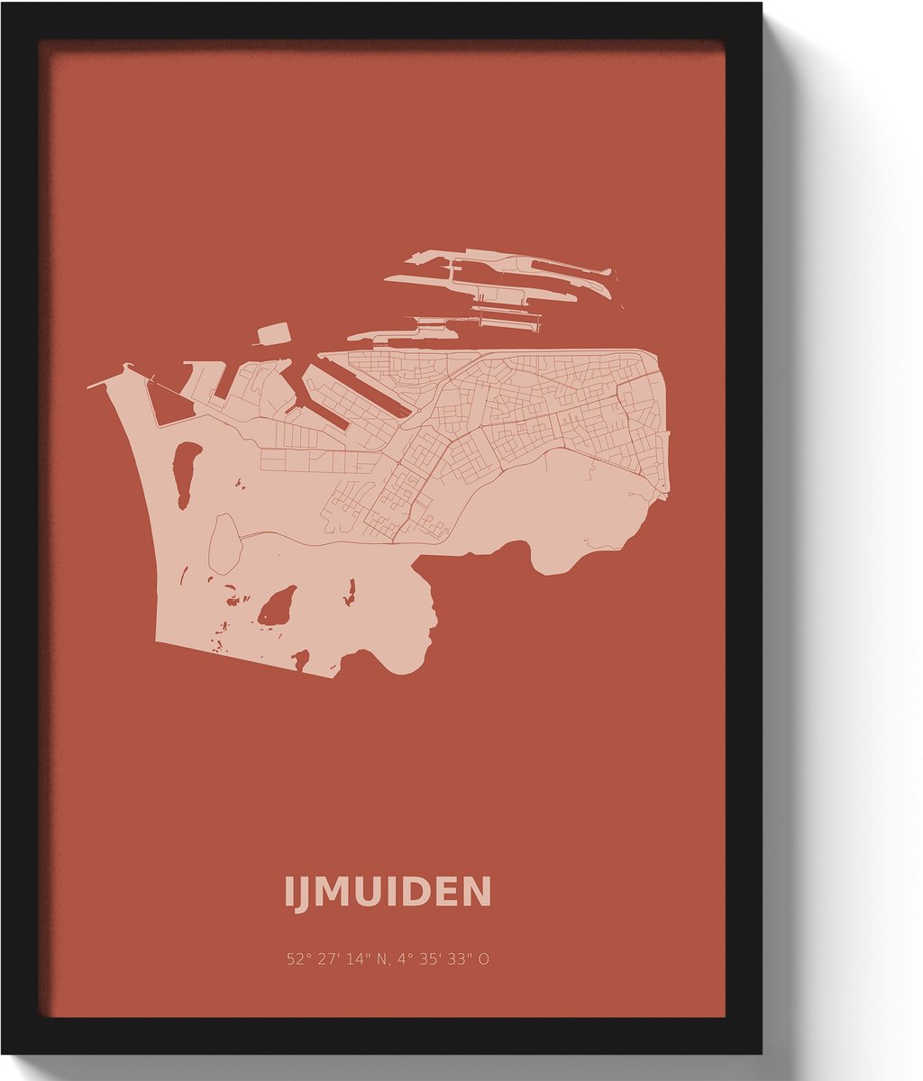 Poster IJmuiden A3 - 30 x 42 cm - Rood (Exclusief Lijst)