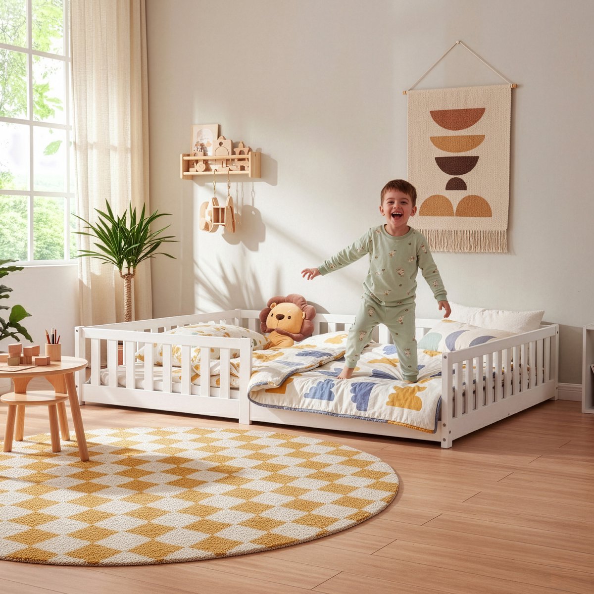 Kinderbed met matras Tanna 140x200 cm wit [en.casa]