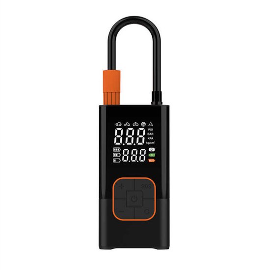 786 Fiets - Elektrische Fietspomp - Luchtcompressor 150PSI/10,3 Bar - 4000mAh Powerbank & USB-C - Voor Fiets, E-Bike, Scooter, Motor en Auto — afbeelding 5