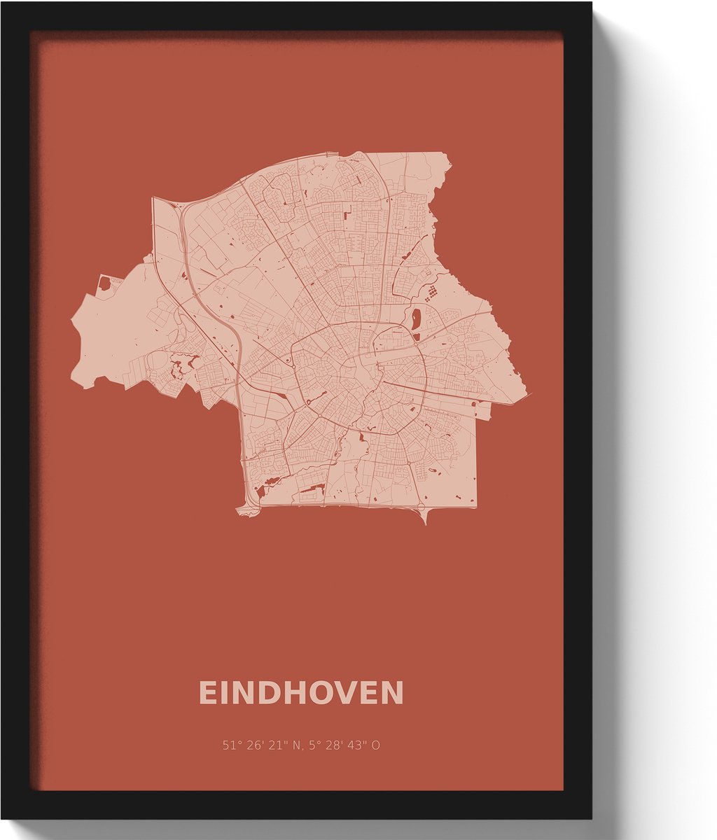 Poster Eindhoven A3 - 30 x 42 cm - Rood (Exclusief Lijst)