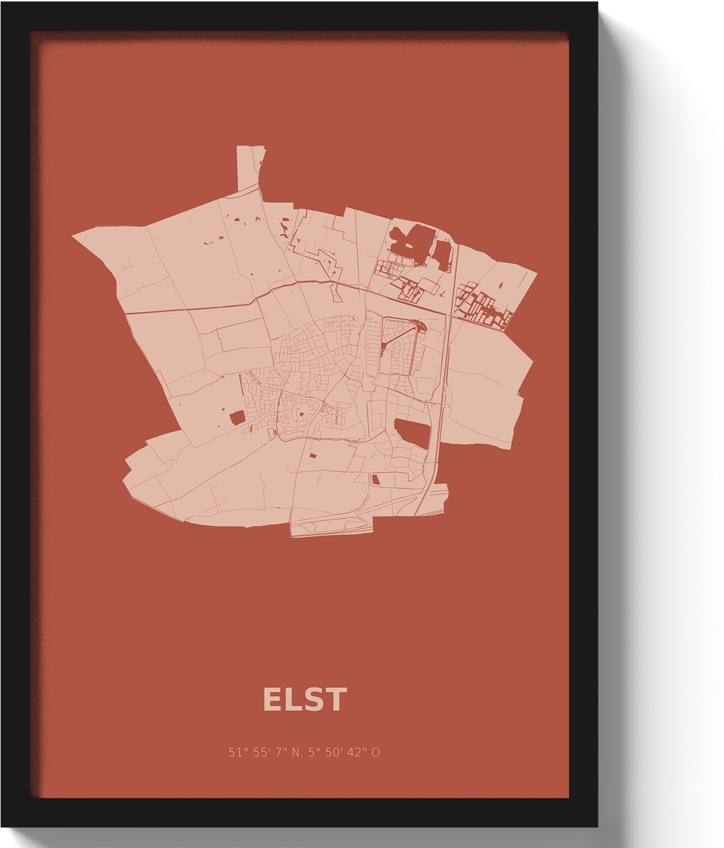 Poster Elst A3 - 30 x 42 cm - Rood (Exclusief Lijst)