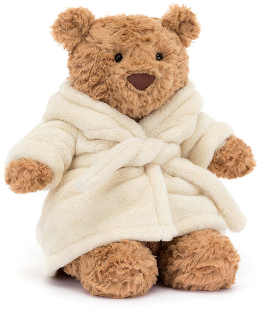 Jellycat Knuffels - Bartholomew Bear Bathrobe Outfit - Beer in Badjas - Teddybeer - Knuffelbeer - Knuffel - 31 cm - Geschikt voor alle leeftijden — afbeelding 2