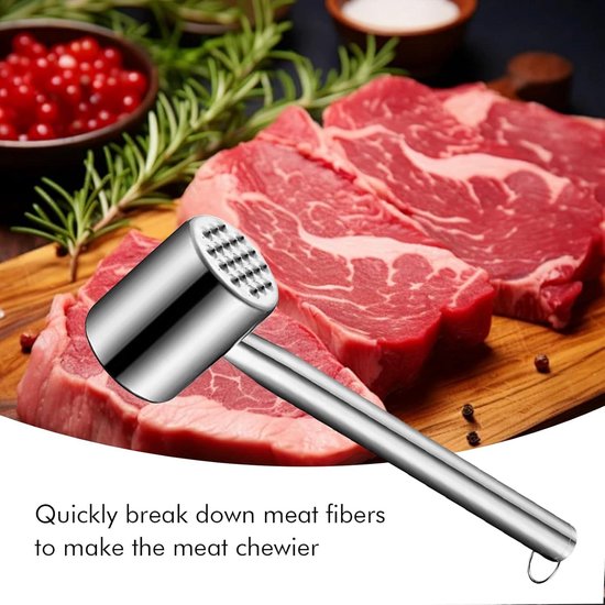 Vleeshamer, vleeshamer, vleeshamer van roestvrij staal, handmatige steakhamer, professionele naald, vleestenderizer voor kippenborsten, steak, koteletten, rundvlees