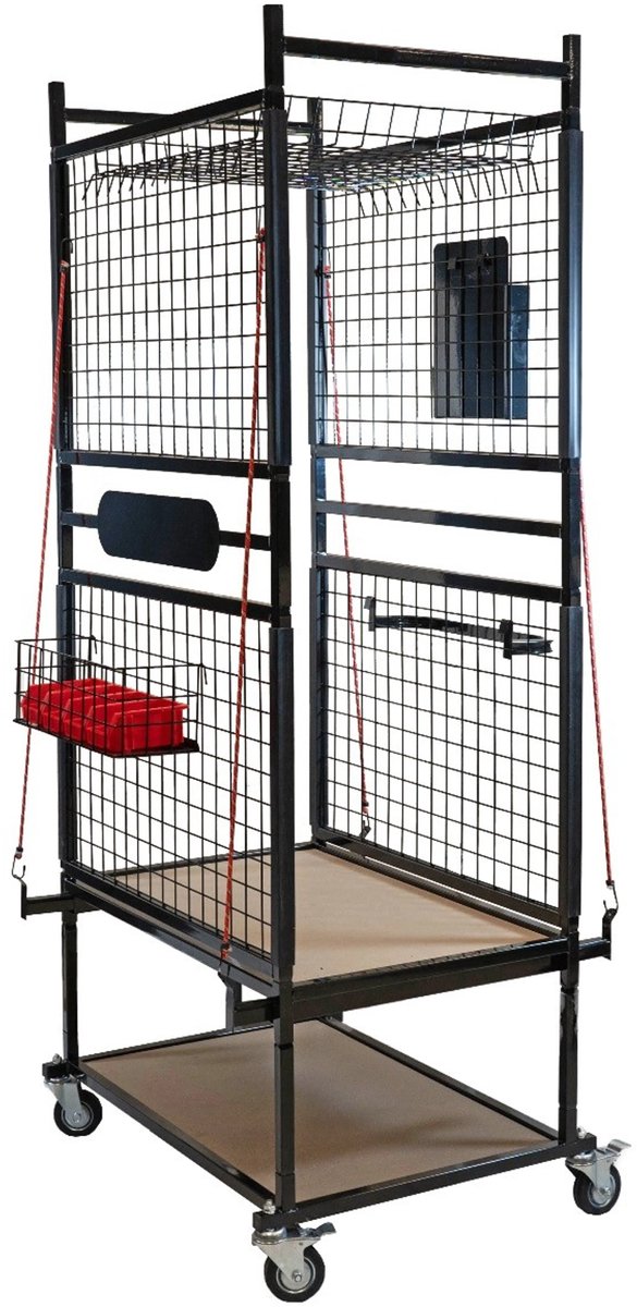 CROP Premium Onderdelenkar met Houten planken - Zwart
