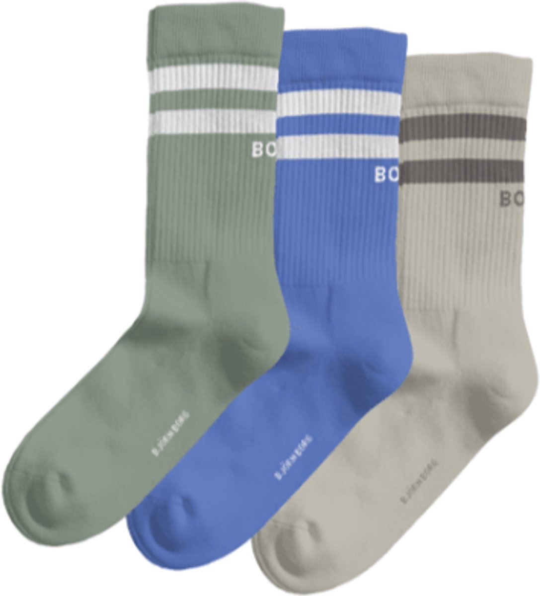 Björn Borg heren core 3P sokken stripe logo multi