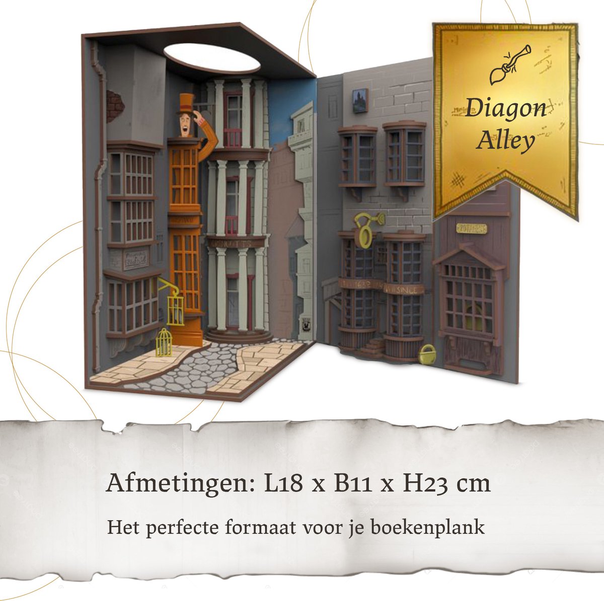 Revell Modelbouwpakket Houten Book Nook - 00530 Tiny Adventures - Harry Potter -Diagon Alley - 18x11x23cm — afbeelding 9