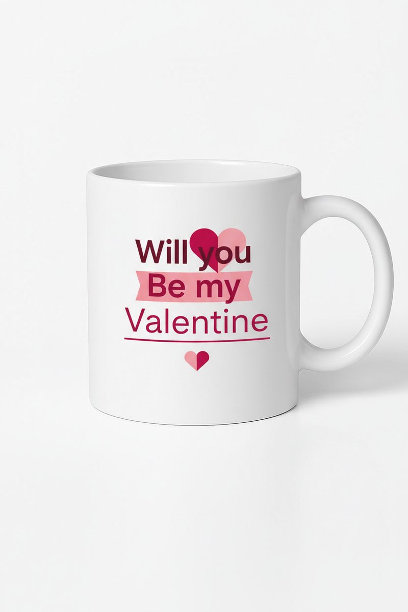 Valentijn Mok 'Will you Be my Valentine' - Romantisch Liefdes Cadeau