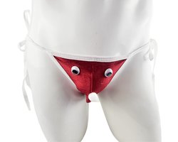 BamBella ® - string bongage - maat Onesize S M L - Sexy slip erotische onderbroek valentijnsdag kerst rood groen doorzichtig rollenspel kleding voor mannen