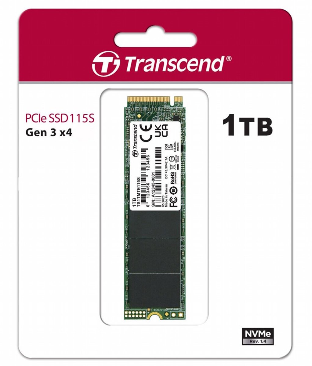Transcend PCIe SSD 115S M.2 1000 GB PCI Express 3.0 3D NAND NVMe