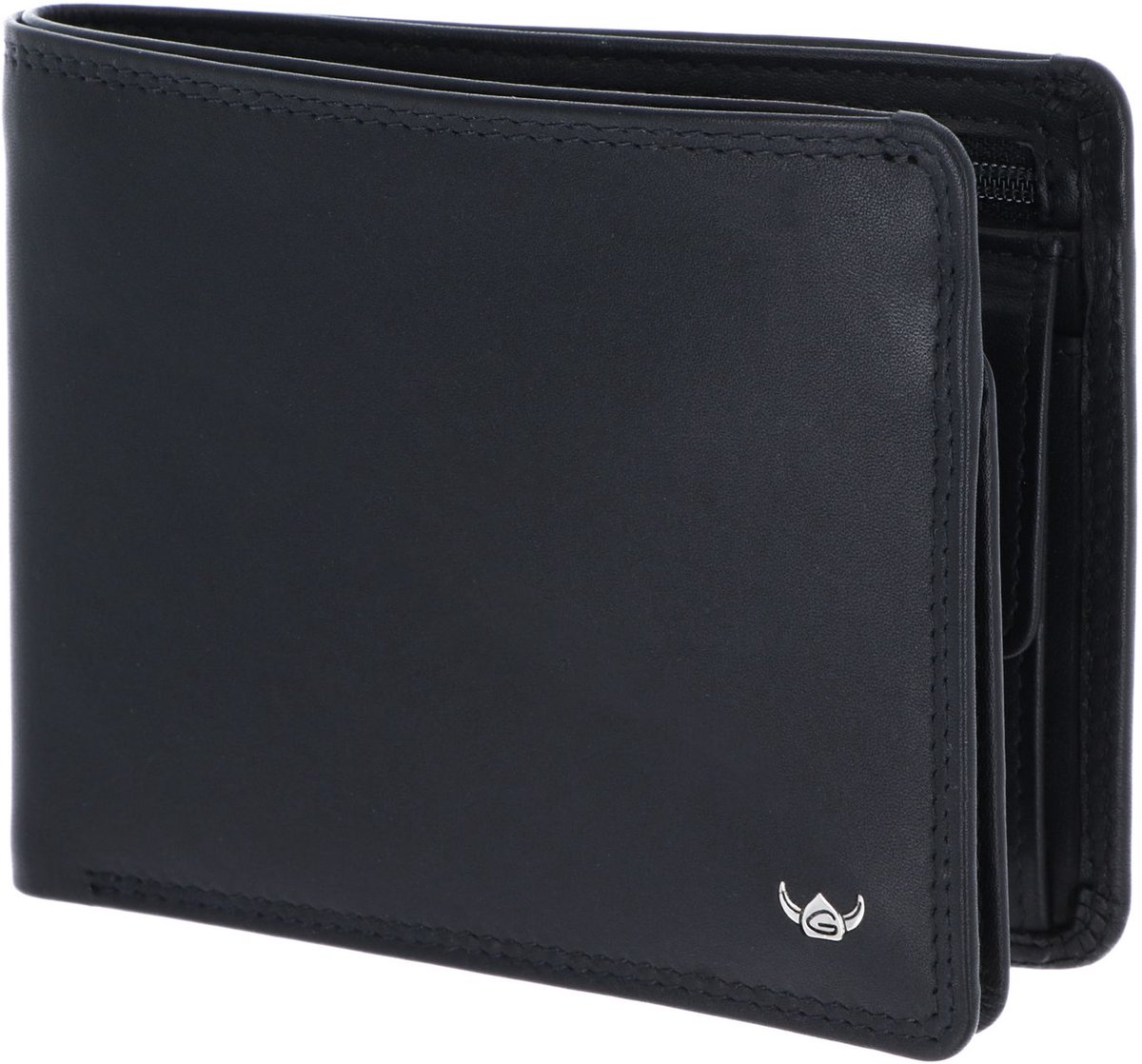Golden Head Leren portemonnee Polo RFID Protect Scheintasche mit RV 1364 Schwarz zwart