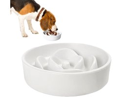Famanu - Voer- en eetspel - langzame voederbak voor honden, voor thuis, dagelijks gebruik, woonkamer, binnen, buiten, reizen, kitten