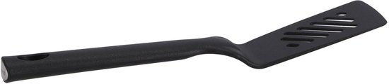 Spatule noire avec une fente dans la tête plate, un trou pour l'accrocher.
