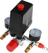 Drukregelaar voor luchtcompressoren - Compressor drukschakelaar - Max 12 Bar - 230V - Pressostaat - Inclusief 2 Manometers & Drukregelaar - Luchtcompressor schakelaar