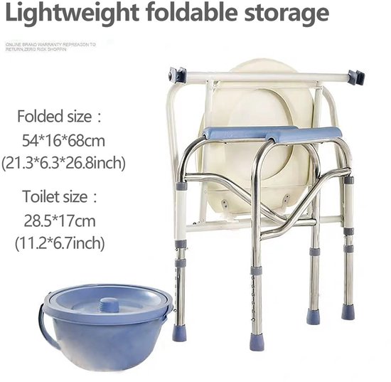 Douche stoel - Toilet stoel - Lichtgewicht Opvouwbaar - Verstelbare Hoogte - Ouderen - Hygiënisch Zitje - Douchestoel - Toiletstoel van Merkloos — afbeelding 3