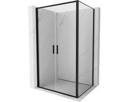 Mexen Exo draaibare douchecabine 90 x 110 cm, transparant, zwart - 814-090-110-70-00