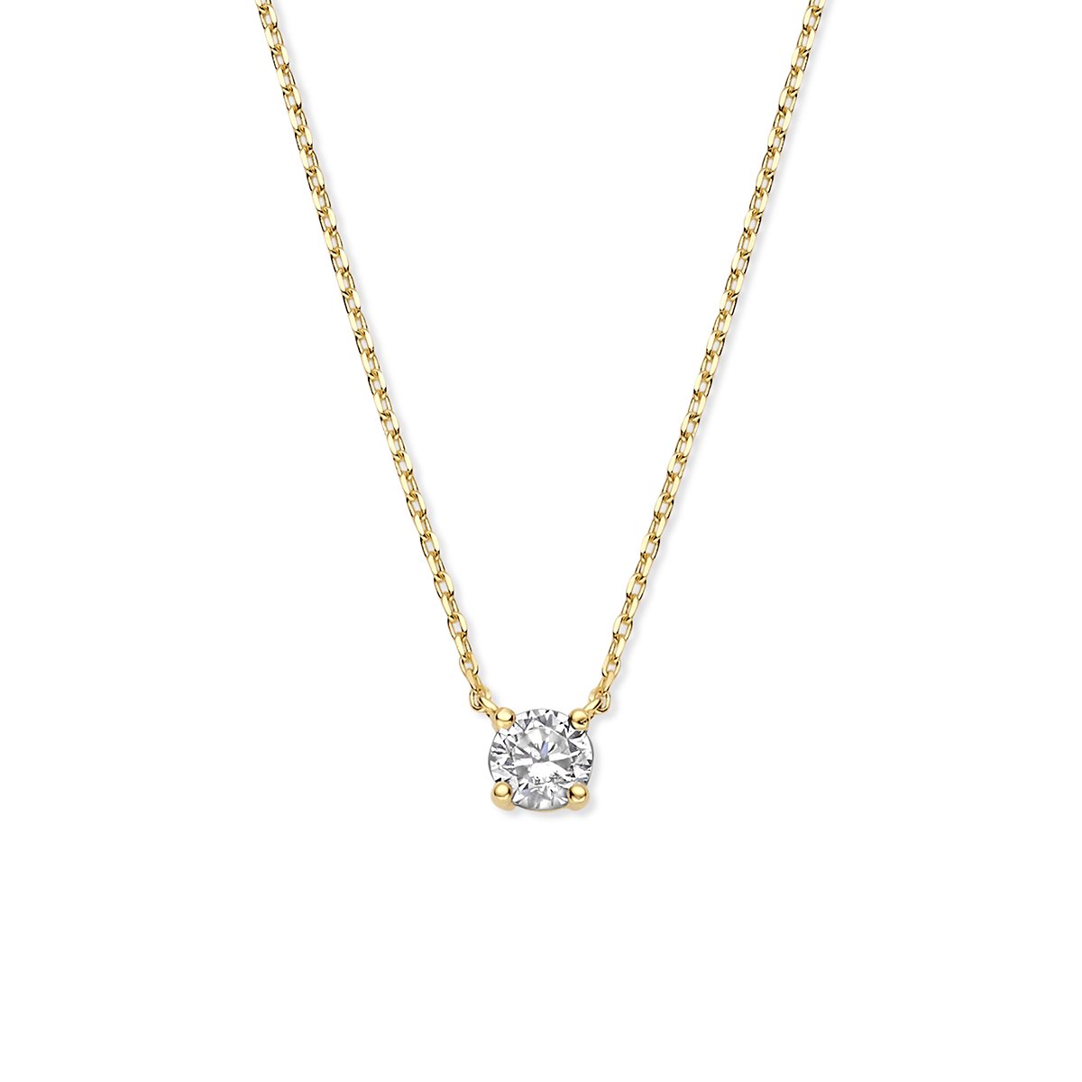 Sparkle14 Ketting Zirkonia 0,8 mm 42 cm - Goud